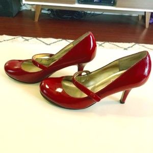 Steve Madden Red Patent Leather Mary Jane Heels